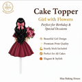 Cake Topper - Girl with Flowers