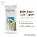 Baby Shark Cake Topper - Pack of 8 Pcs