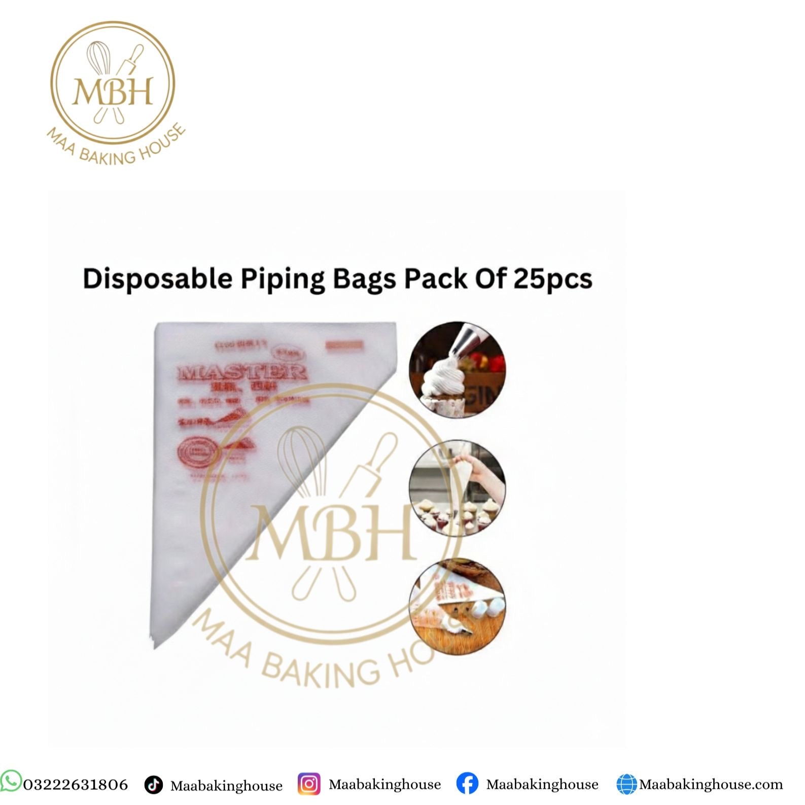 Disposable Piping Bags Pack of 25pcs