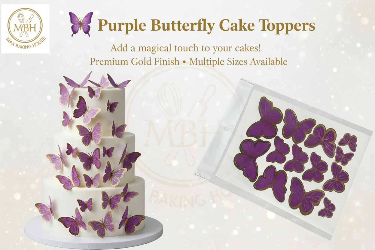 Purple Butterfly Cake Toppers