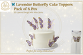 Lavender Butterfly Cake Toppers – Pack of 6 Pcs