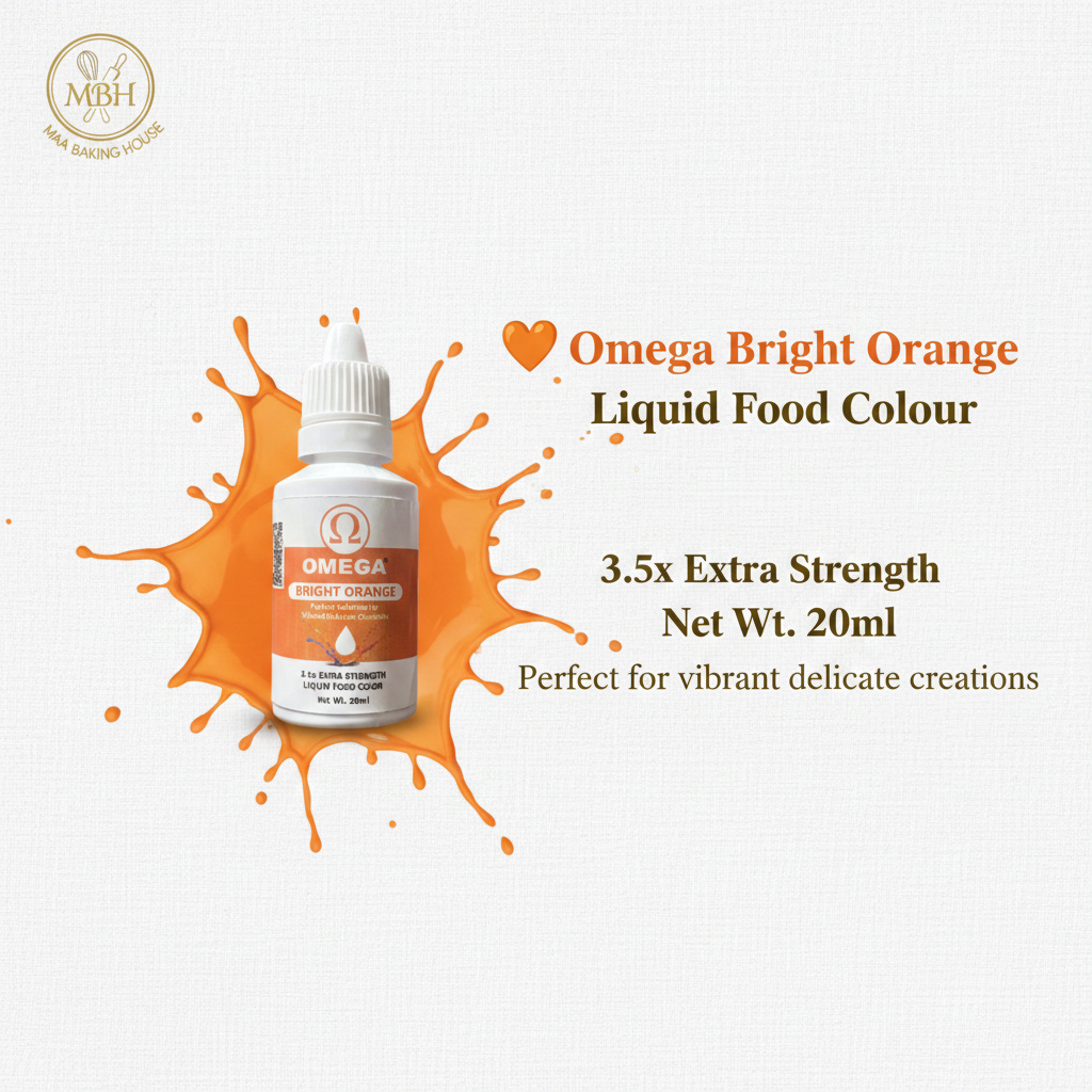 Omega Bright Orange Liquid Food Colour – 20ml