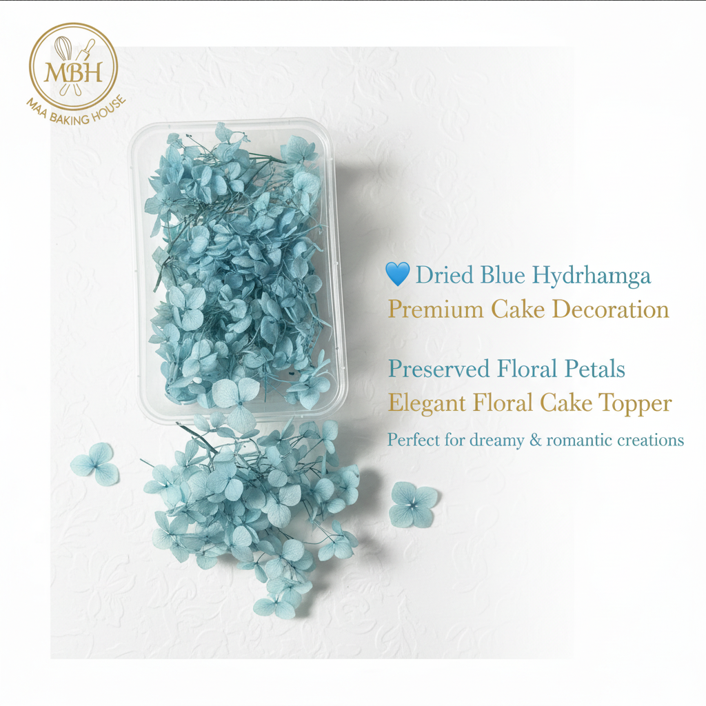 Dried Blue Hydrangea – Premium Floral Cake Decoration