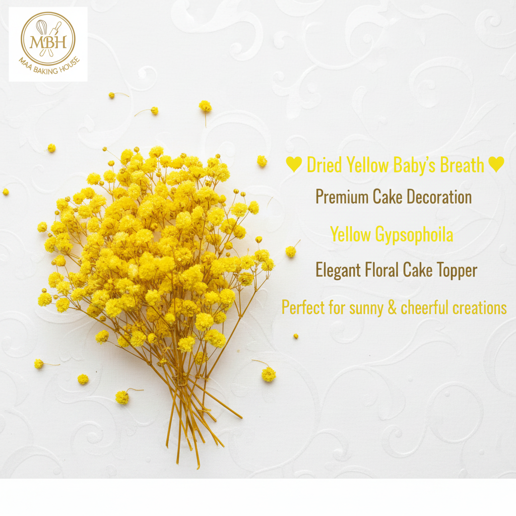 Dried Yellow Baby's Breath – Floral Cake Decoration