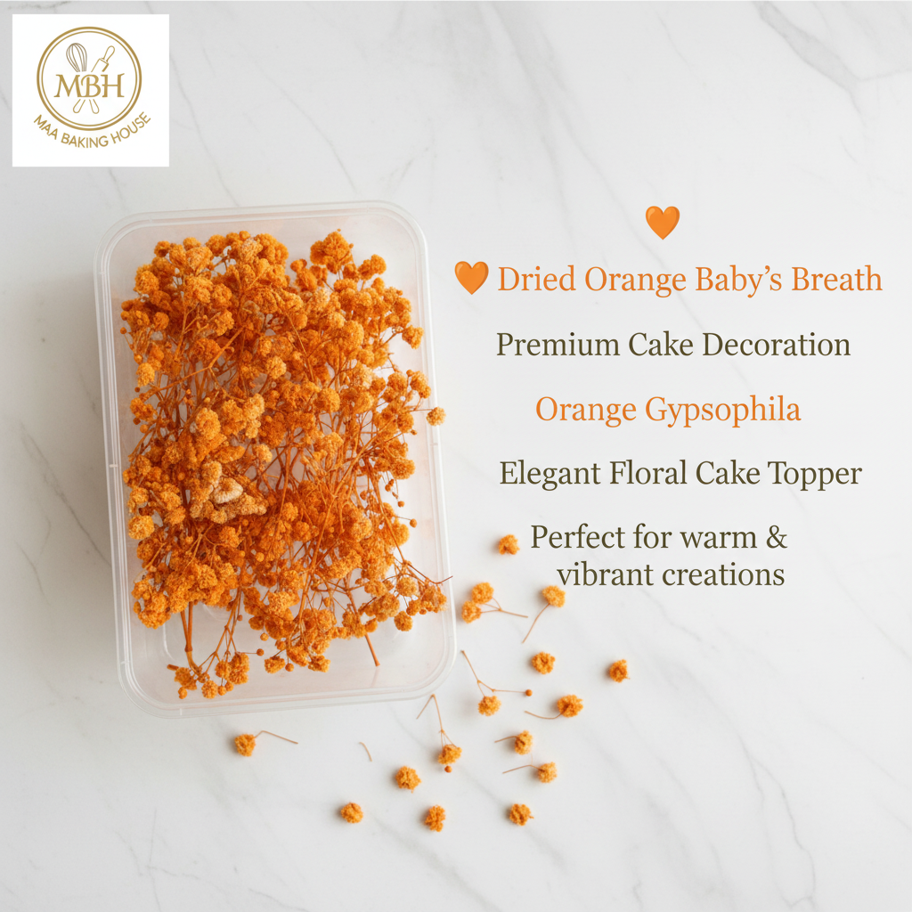 Dried Orange Baby's Breath – Floral Cake Decoration