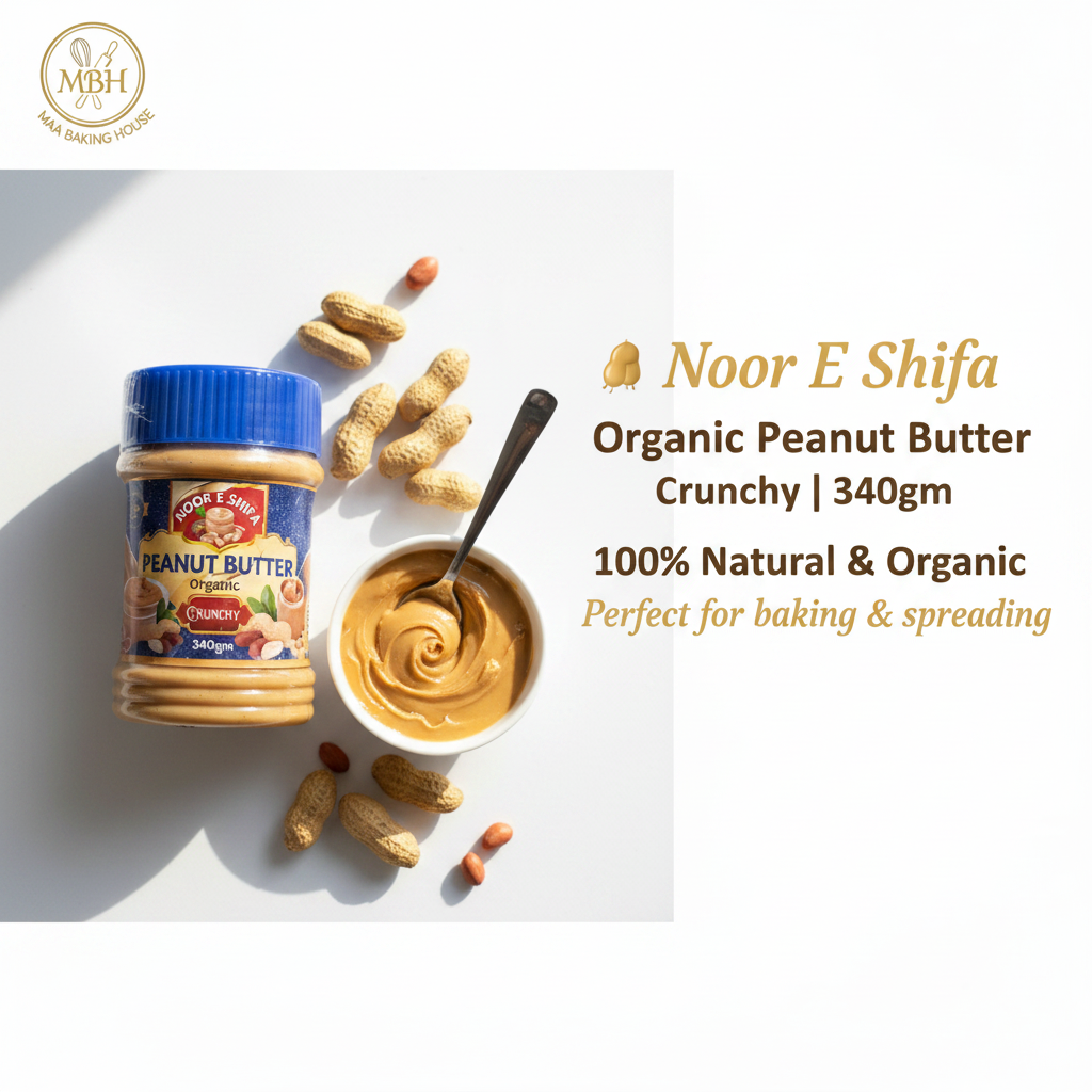 Noor E Shifa Organic Crunchy Peanut Butter – 340gm