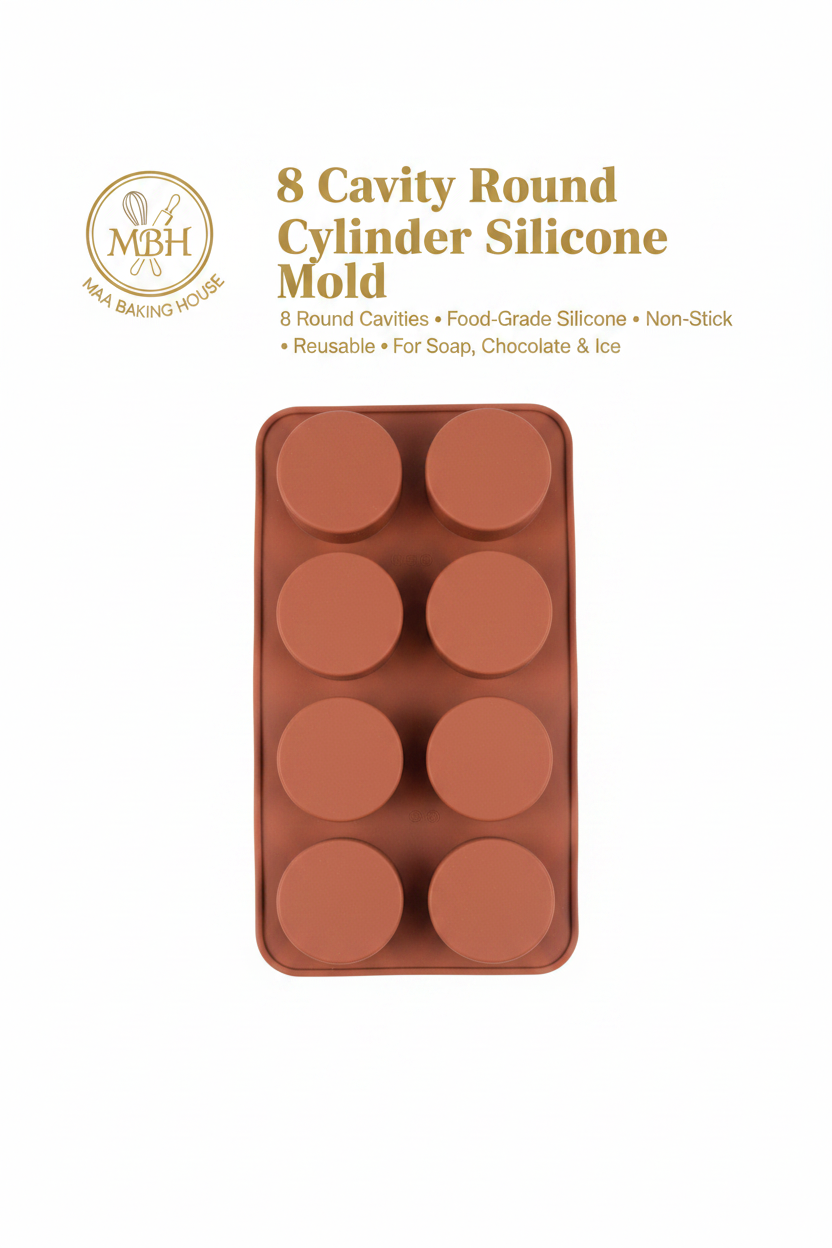 8 Cavity Round Cylinder Silicone Mold