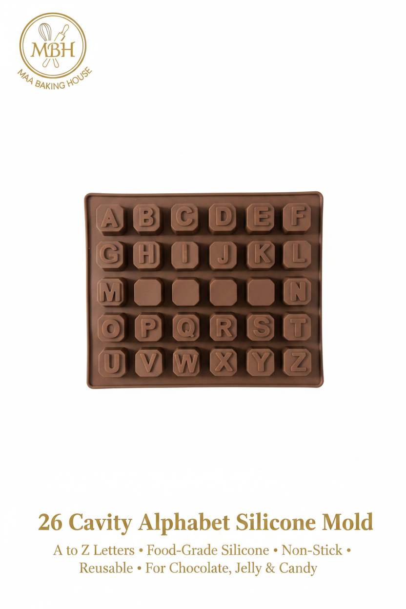 26 Cavity Alphabet Letters Silicone Chocolate Mold