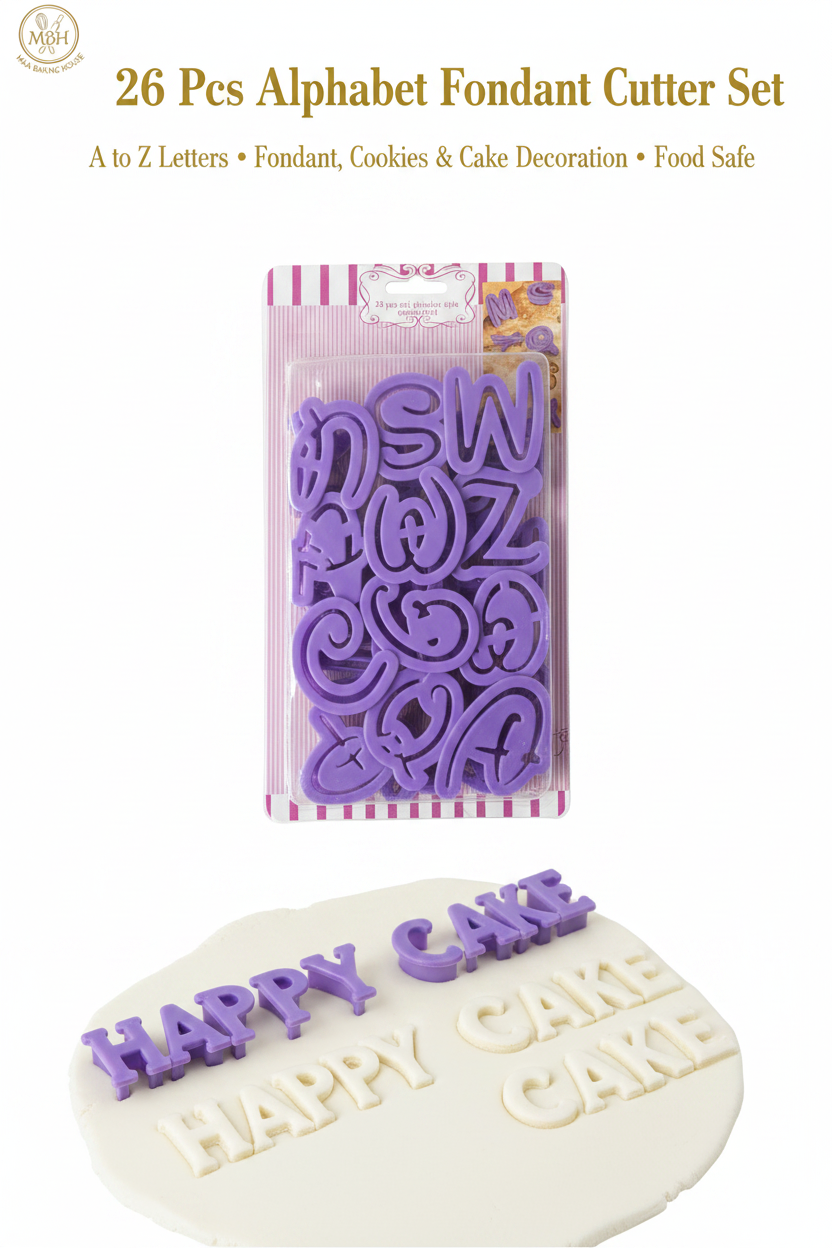 26 Pcs Alphabet Fondant Cutter Set
