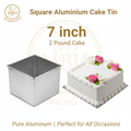 Square Aluminium Cake Tin – 7 inch (2 Pound)