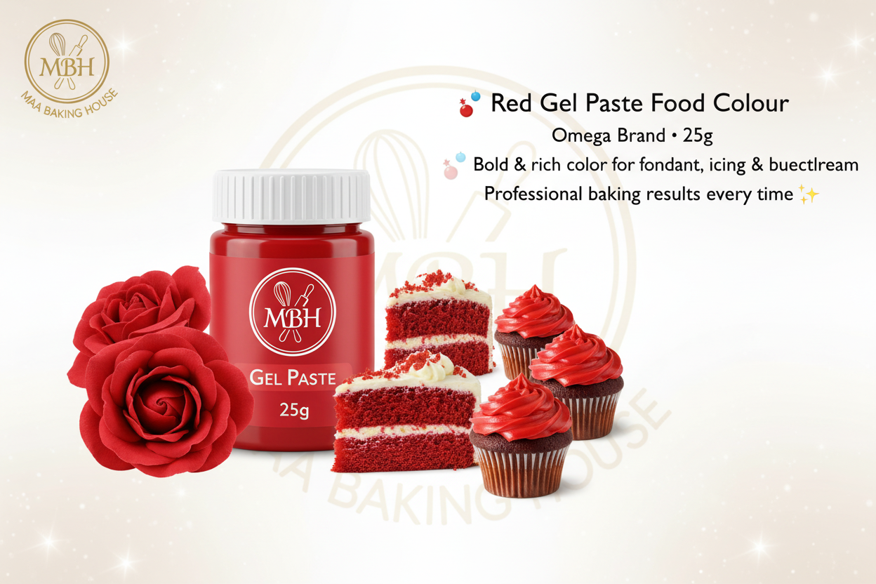 Omega Red Gel Paste Food Colour – 25g