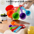 Colorful Cups & Spoon Set 10pcs