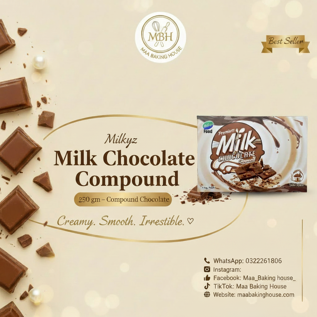 Milkyz Premium Milk Chocolate Compound 250gm