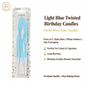 Light Blue Twisted Birthday Candles