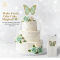 Nice Party Butterfly Cake Topper — Mint Green & Gold (6pcs)