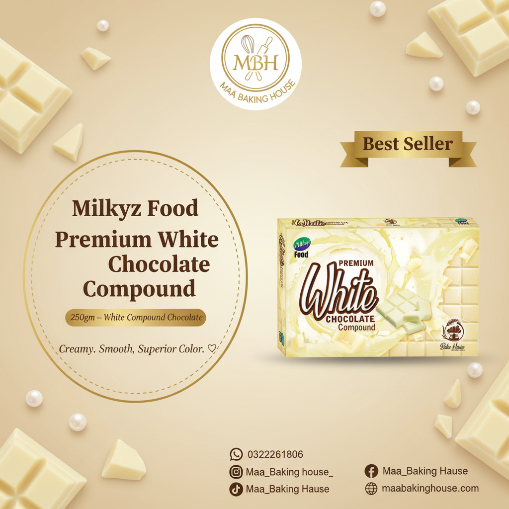 Milkyz Food Premium White Chocolate Compound 250gm