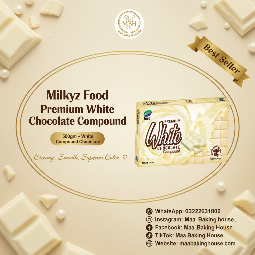 Milkyz Food Premium White Chocolate Compound 500gm