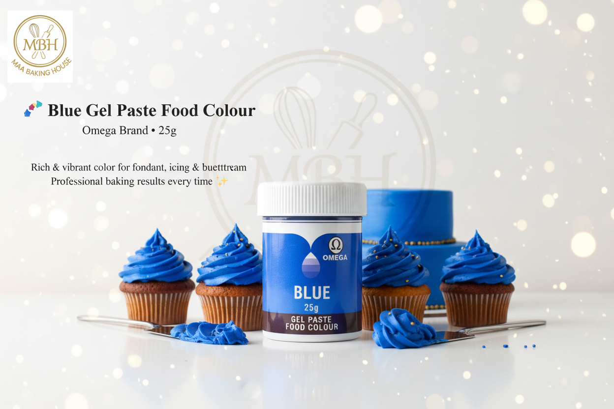 Omega Blue Gel Paste Food Colour – 25g