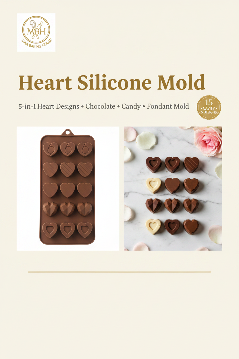 Heart Silicone Mold - 5-in-1 Designs