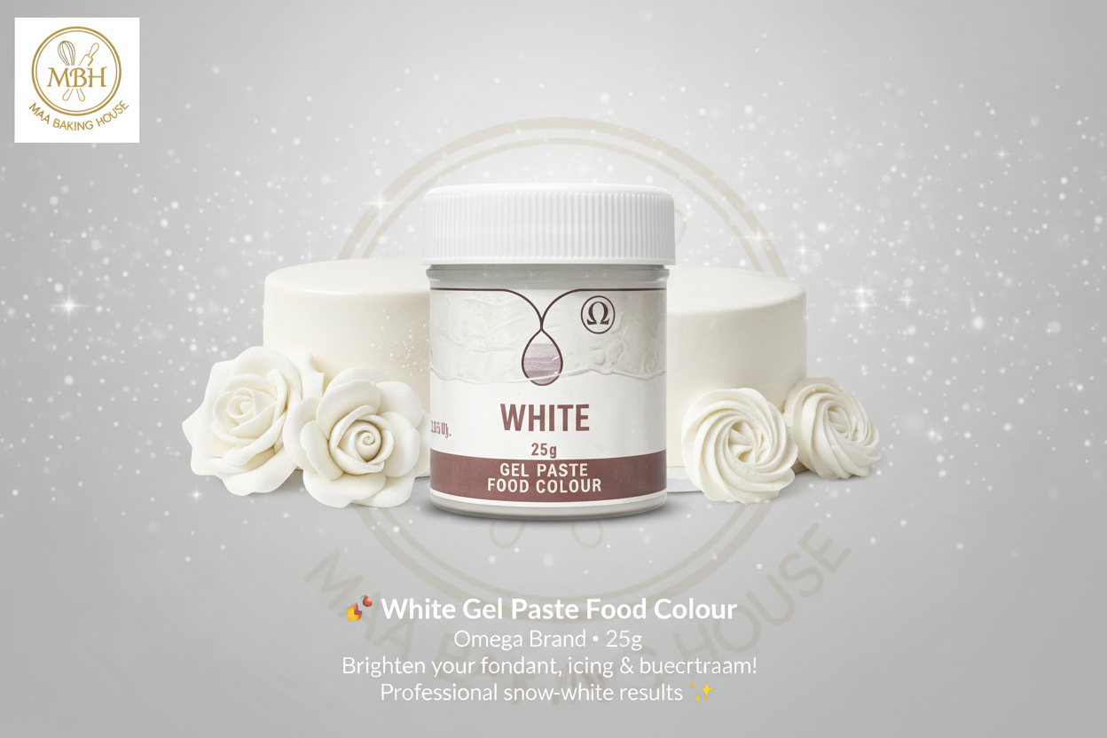 Omega White Gel Paste Food Colour – 25g