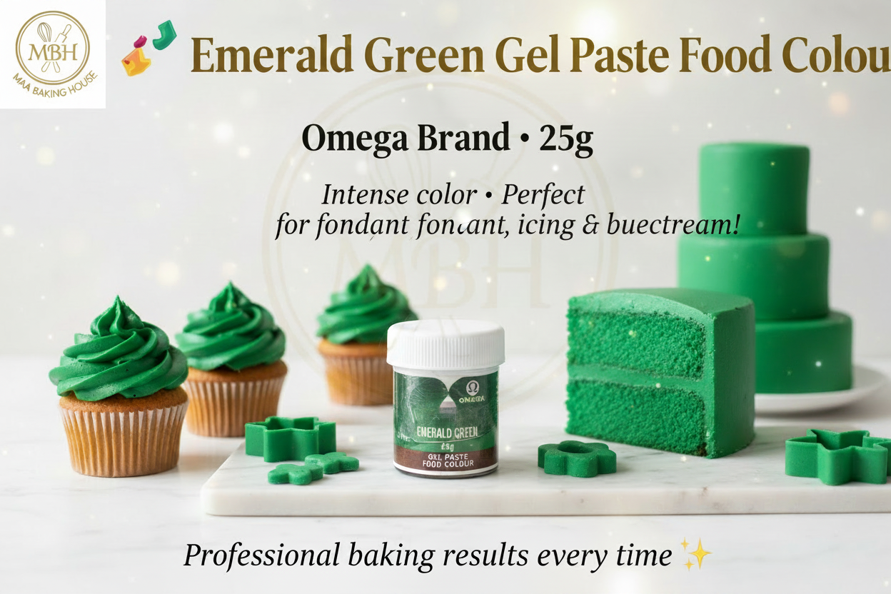 Omega Emerald Green Gel Paste Food Colour – 25g
