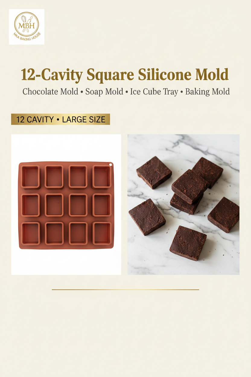 12-Cavity Large Square Silicone Mold