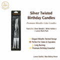 Silver Twisted Birthday Candles