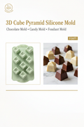 3D Cube Pyramid Silicone Mold - 9 Cavity