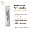 Silver Glitter Party Candles