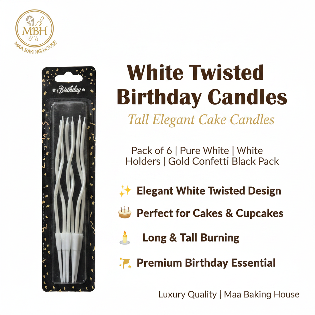 White Twisted Birthday Candles