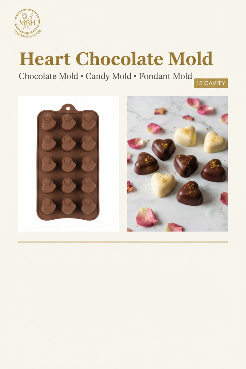 Heart Chocolate Mold - 15 Cavity