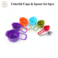 Colorful Cups & Spoon Set 6pcs