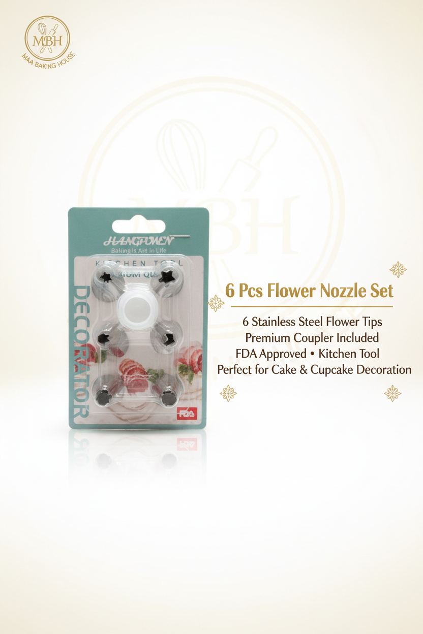 6 Pcs Flower Nozzle Set – Premium Kitchen Decorator Tool