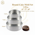 Round Cake Tin Set - 3 Pcs (6", 7", 8")