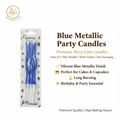 Blue Metallic Party Candles