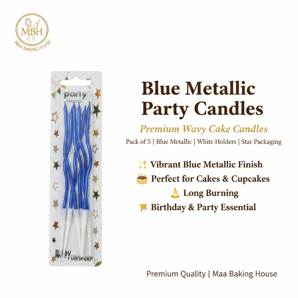 Blue Metallic Party Candles