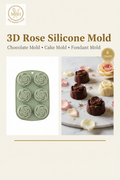 3D Rose Silicone Mold - 6 Cavity